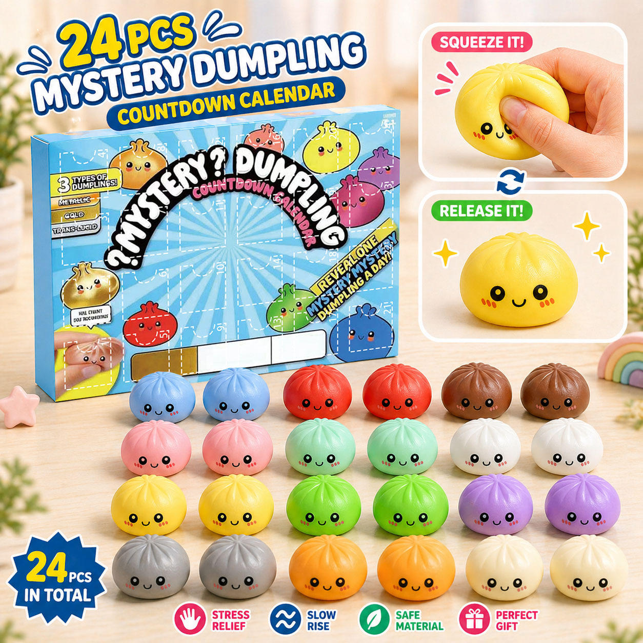 Advent Calendar Gift - New 24pc Surprise Dumplings Mystery Box