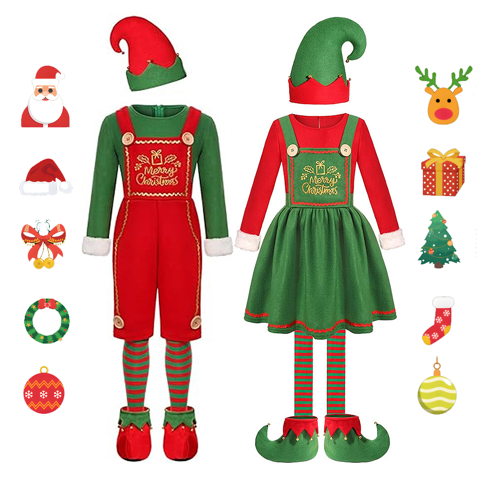 Elf Costume Christmas - Kids Christmas Elf Cosplay Family Matching