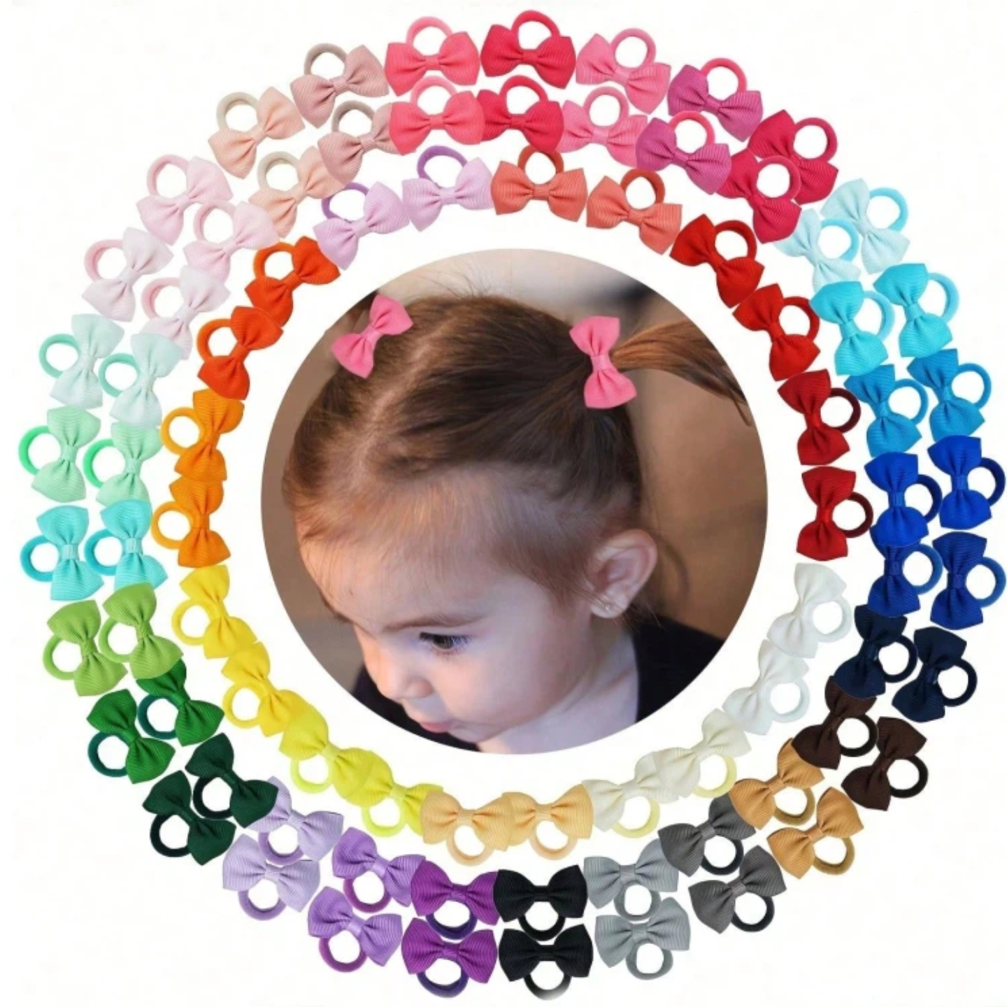 40/60/80 Baby Girls Hair Ties  - Ribbon Bow Gift recensie en prijs