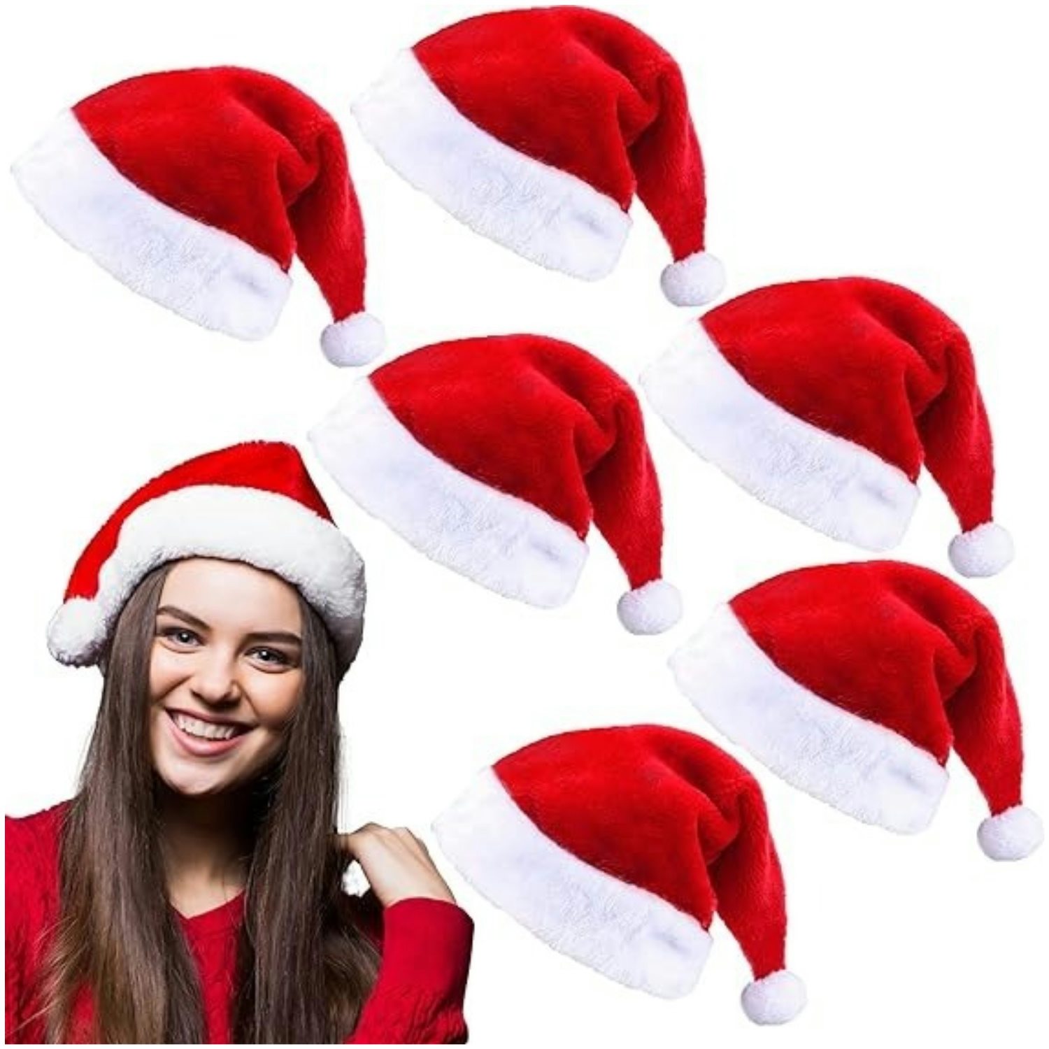 Fluffy Red Santa Hats Set with - Santa Hat Plush recensie en prijs