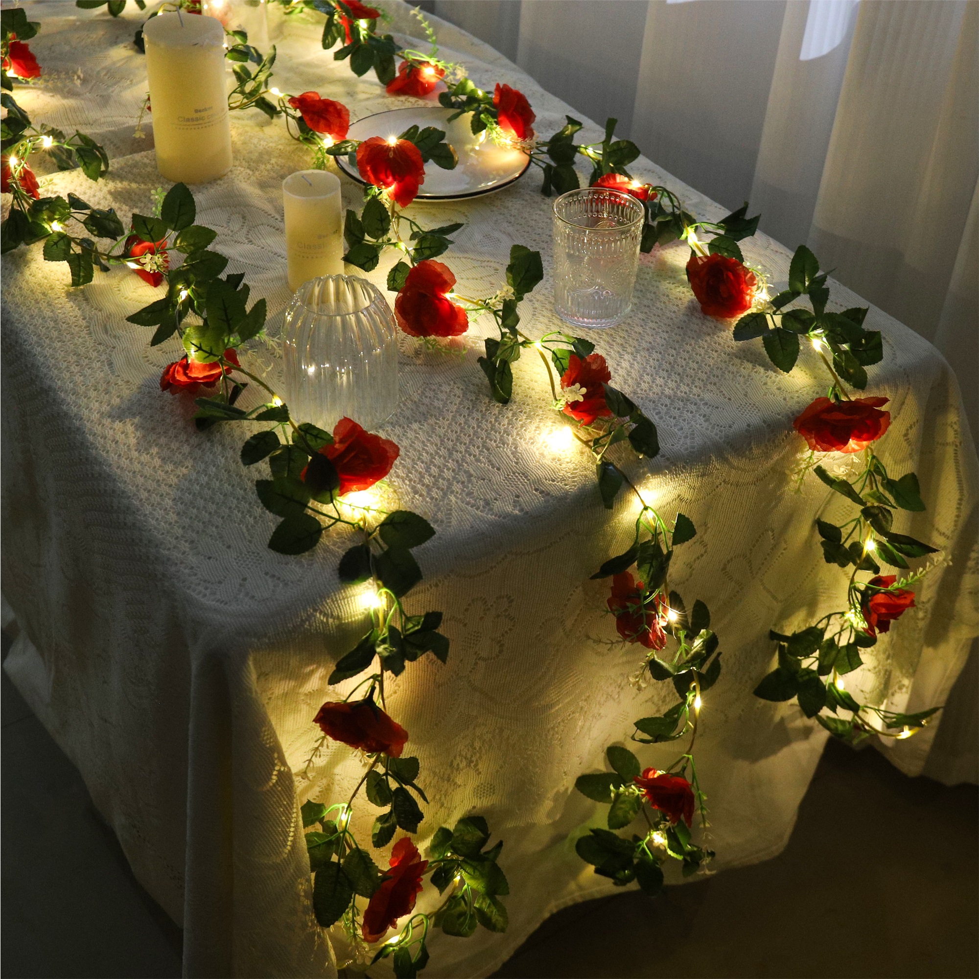 Rose LED Vine Light String Art - Christmas Wreath Fake recensie en prijs