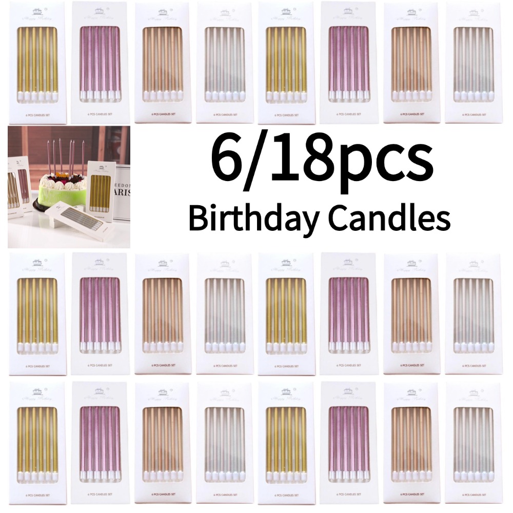 6/18pcs Metal Gold Silver Birt - Holiday Candle Set recensie en prijs