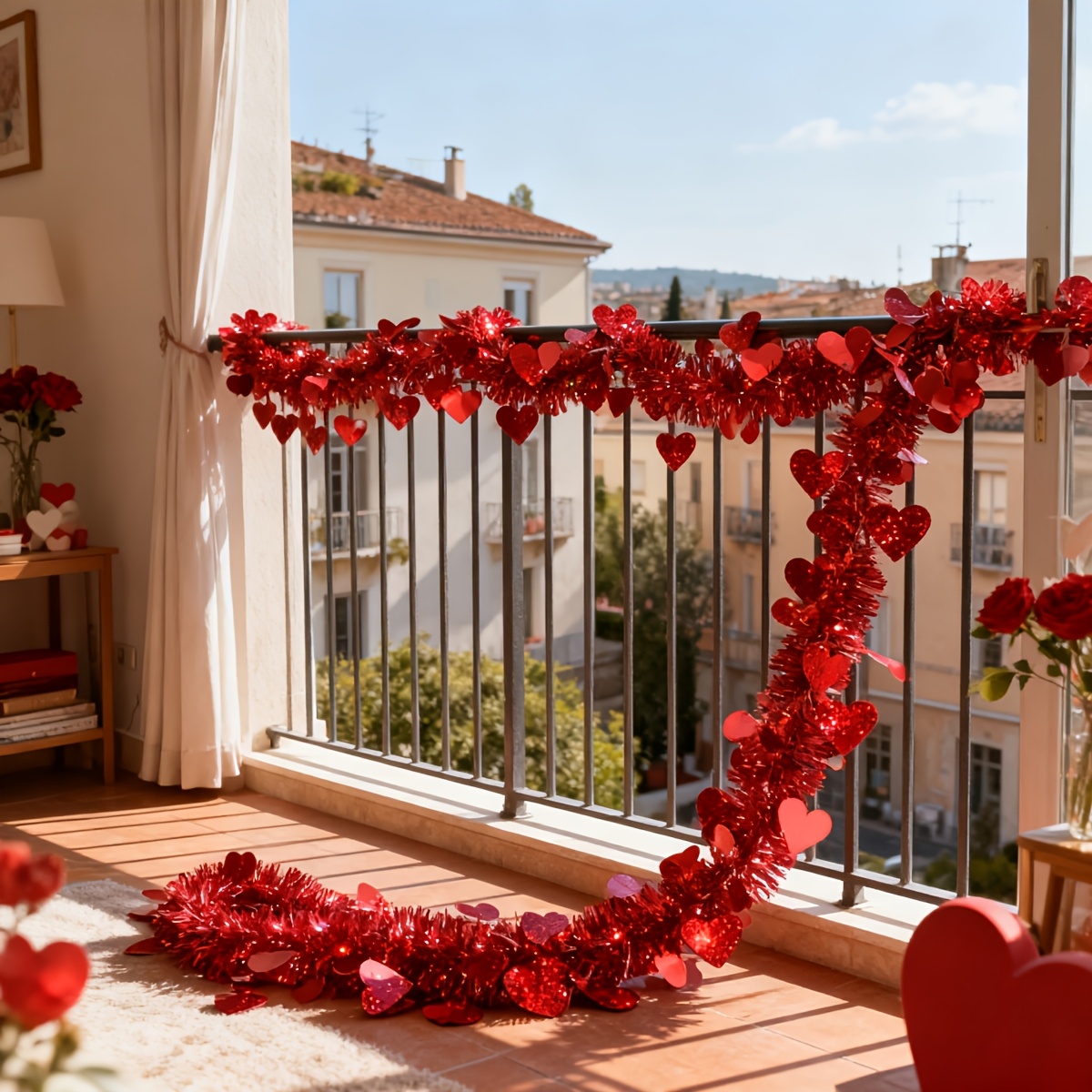 3pcs Red Heart Plastic Tinsel  - Tinsel Garland Decoration recensie en prijs