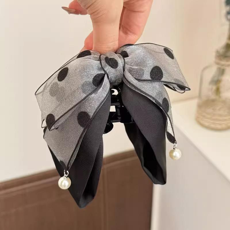 Elegant Gray Polka Dot Bow Hai - Ribbon Bow Gift recensie en prijs