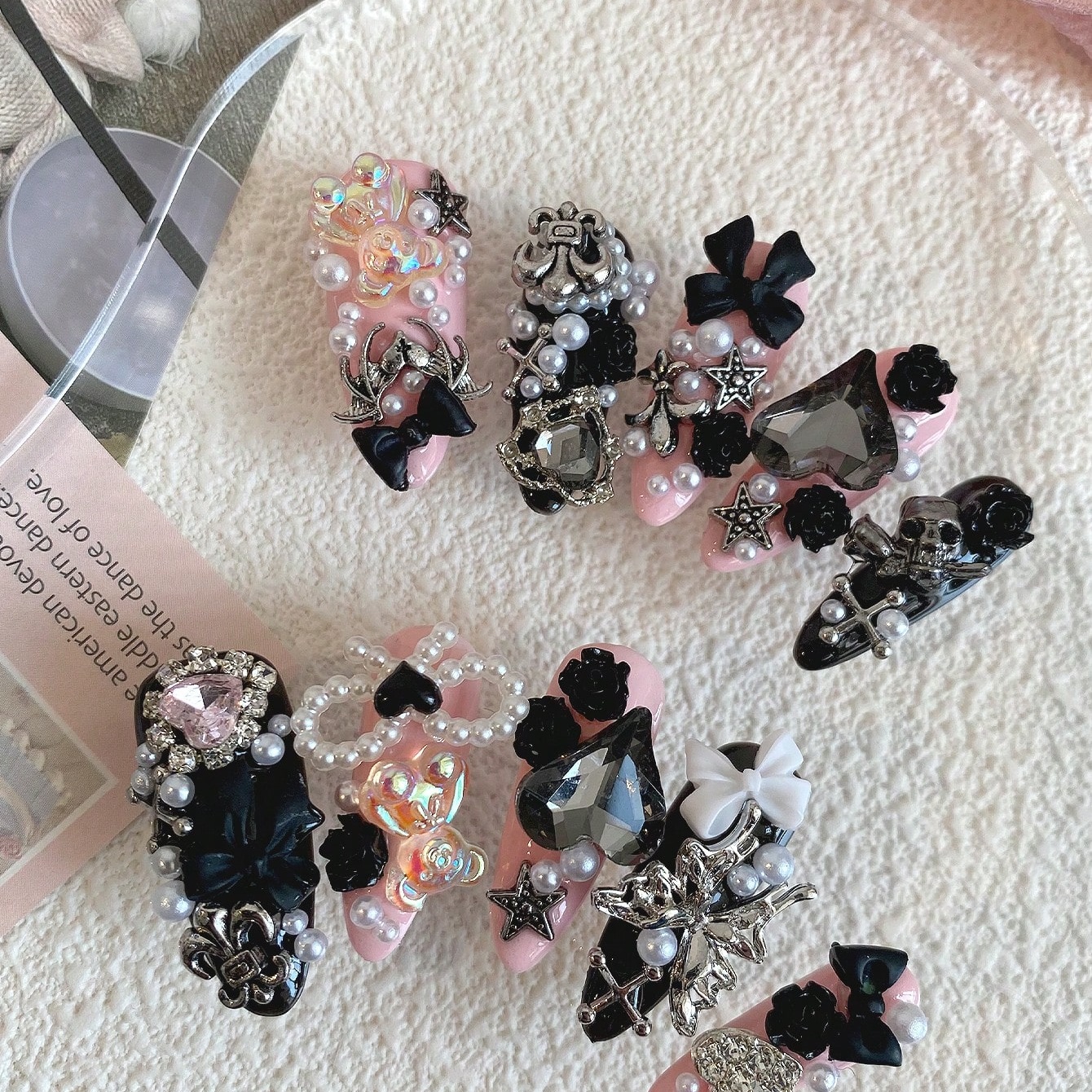 10pcs Long Coffin Pink Black G - Ribbon Bow Gift recensie en prijs