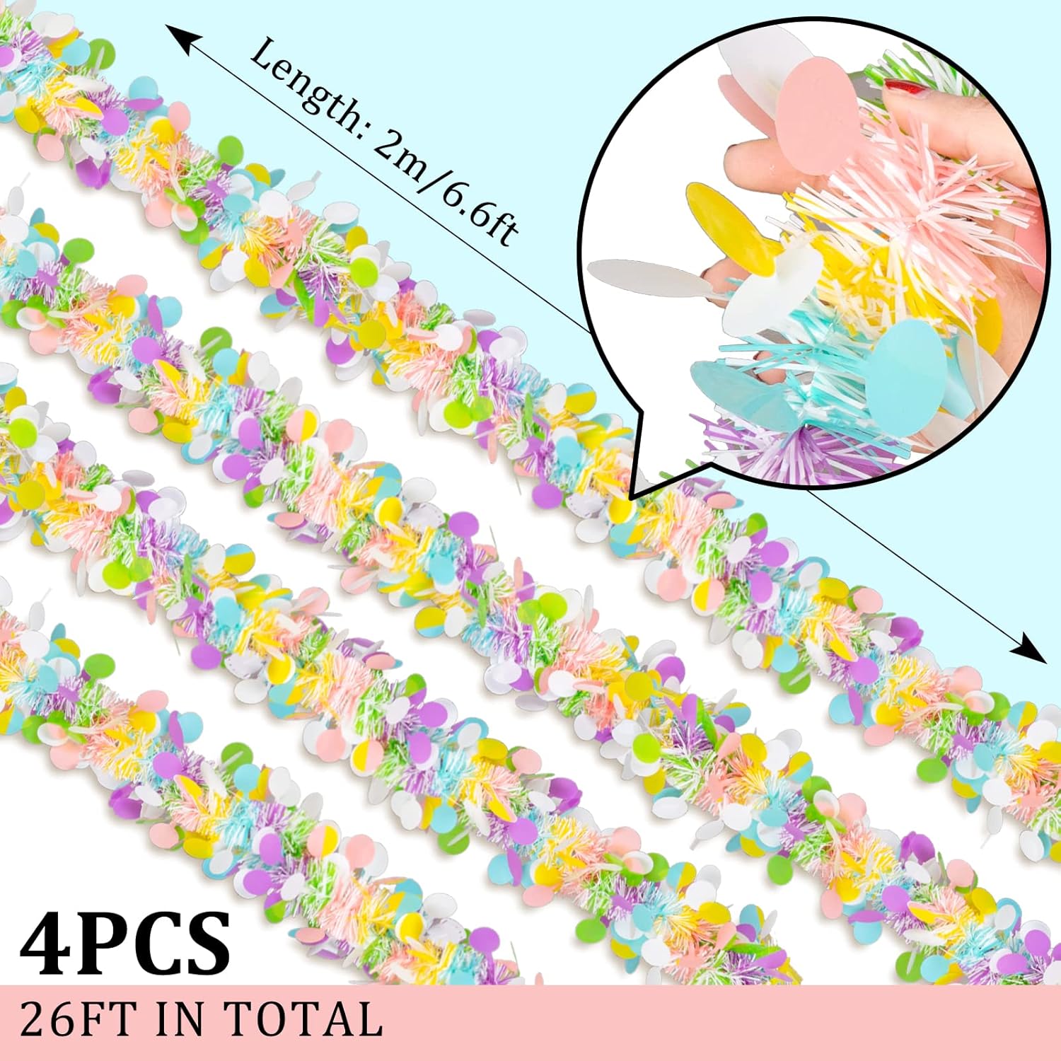 4pc Easter Tinsel Garlands Col - Tinsel Garland Decoration recensie en prijs